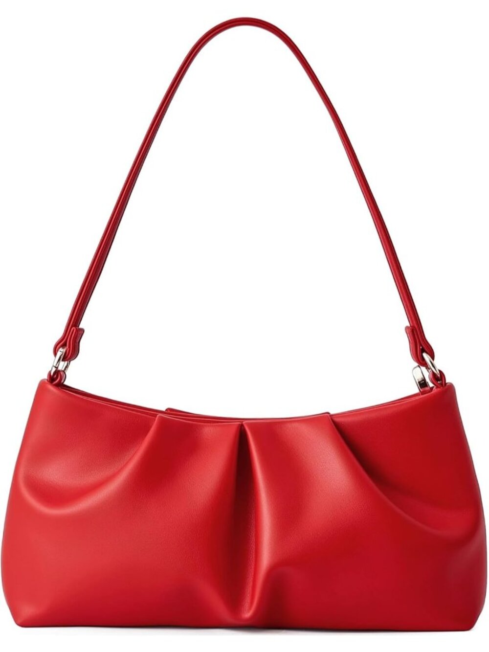 👜 Women's Red PU Leather Sparkling Evening Shoulder Strap Clutch Purse